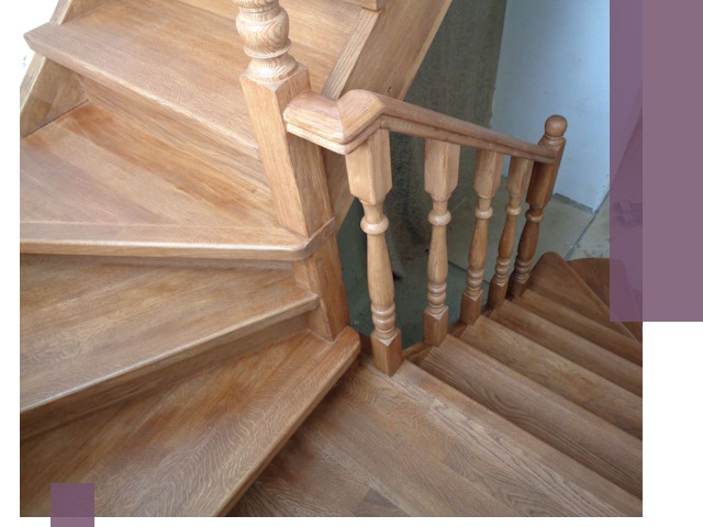 Дубовые лестницы под ключ в Канске: изготовление и монтаж