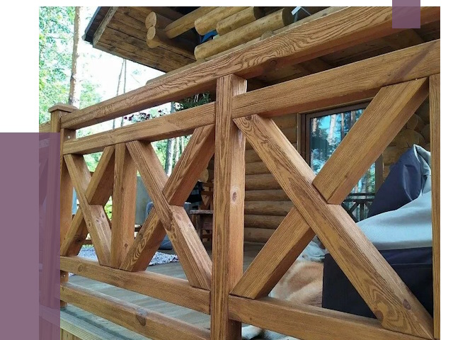 Деревянные перила под ключ в Канске от 8197 руб. 