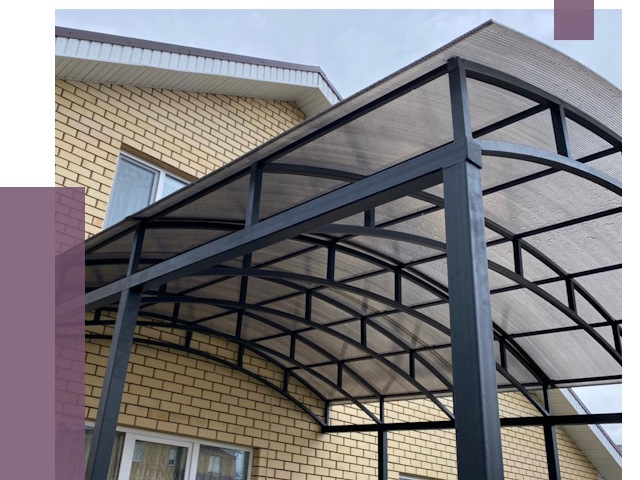 Монтаж козырьков в Канске от 12295 руб. | ПРОЛЁТ-Кнс