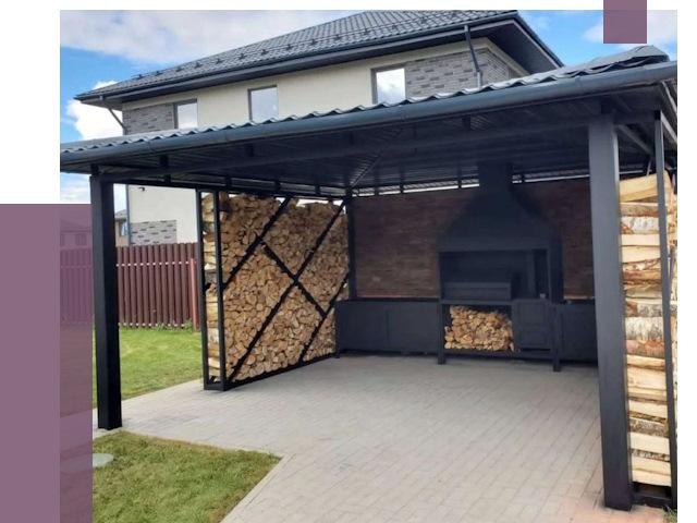 Навесы для барбекю в Канске от 13607 руб. под ключ | ПРОЛЁТ-Кнс