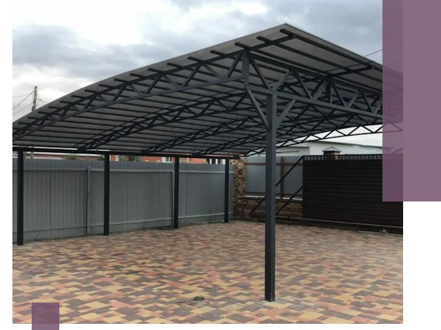 Металлические навесы под ключ в Канске — изготовление и монтаж