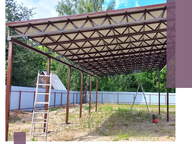 Односкатные навесы под ключ в Канске — изготовление и монтаж