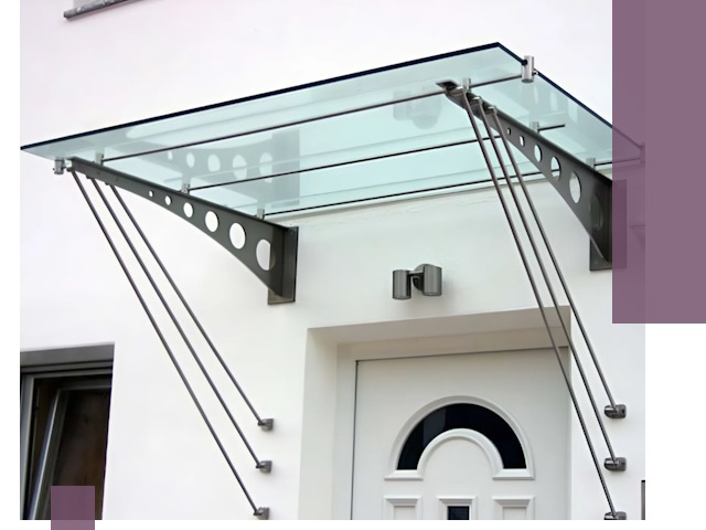 Козырьки над входом под ключ в Канске — изготовление и монтаж