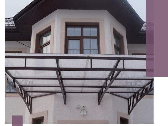 Козырьки из поликарбоната под ключ в Канске