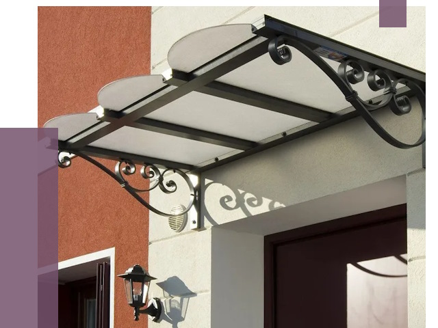 Односкатные козырьки в Канске от 8962 руб.  | ПРОЛЁТ-Кнс