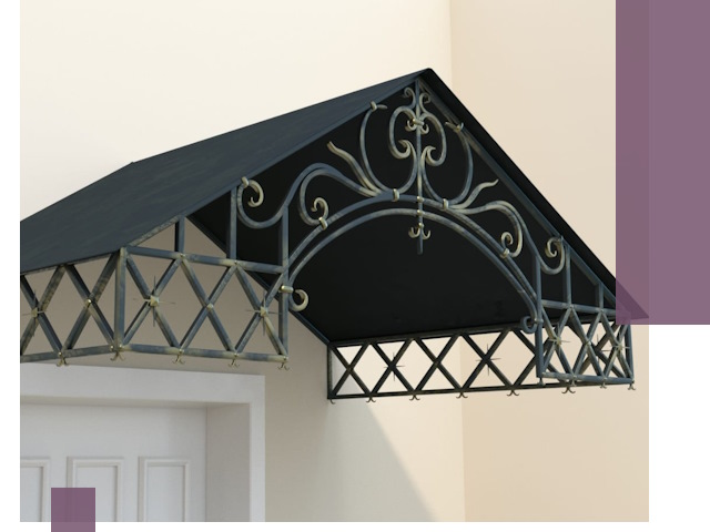 Двускатные металлические козырьки под ключ в Канске