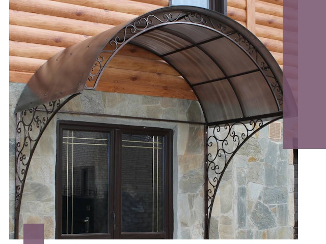 Арочные козырьки под ключ в Канске: изготовление и монтаж